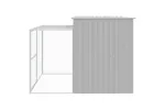 Dog House With Run Light Grey 214x253x181 Cm Galvanised Steel Dog House With Run Light Grey 214x253x181 Cm Galvanised Steel