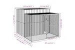 Dog House With Run Light Grey 214x253x181 Cm Galvanised Steel Dog House With Run Light Grey 214x253x181 Cm Galvanised Steel