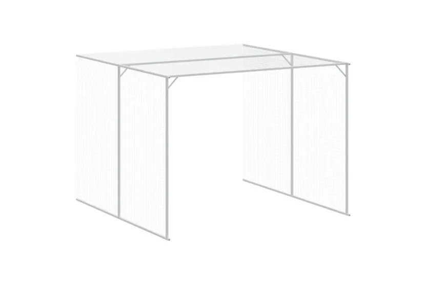 Dog House With Run Light Grey 214x865x181 Cm Galvanised Steel Dog House With Run Light Grey 214x865x181 Cm Galvanised Steel