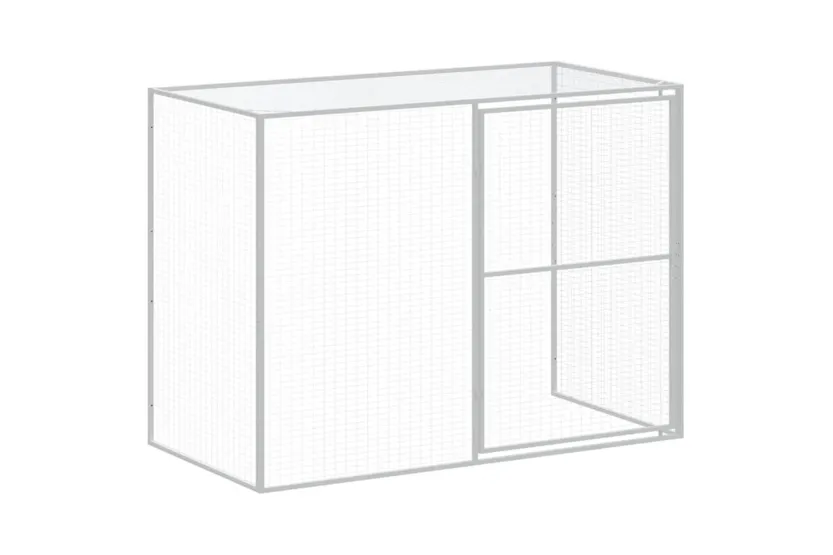 Dog House With Run Light Grey 214x865x181 Cm Galvanised Steel Dog House With Run Light Grey 214x865x181 Cm Galvanised Steel