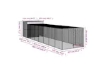 Dog House With Run Light Grey 214x865x181 Cm Galvanised Steel Dog House With Run Light Grey 214x865x181 Cm Galvanised Steel