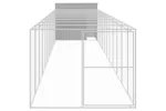 Dog House With Run Light Grey 214x1273x181 Cm Galvanised Steel Dog House With Run Light Grey 214x1273x181 Cm Galvanised Steel