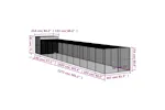 Dog House With Run Light Grey 214x1273x181 Cm Galvanised Steel Dog House With Run Light Grey 214x1273x181 Cm Galvanised Steel
