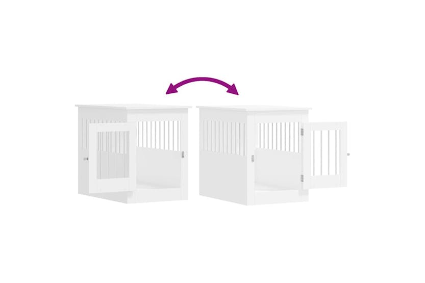Dog Crate Furniture White 55x80x68 Cm Engineered Wood Dog Crate Furniture White 55x80x68 Cm Engineered Wood