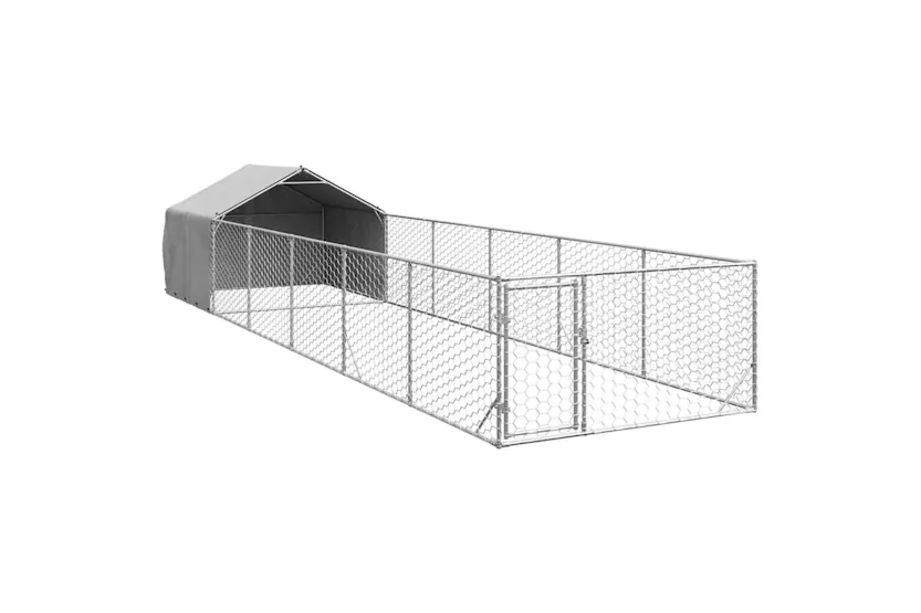 Outdoor Dog Kennel With Run 8x2x15 M Galvanised Steel Outdoor Dog Kennel With Run 8x2x15 M Galvanised Steel