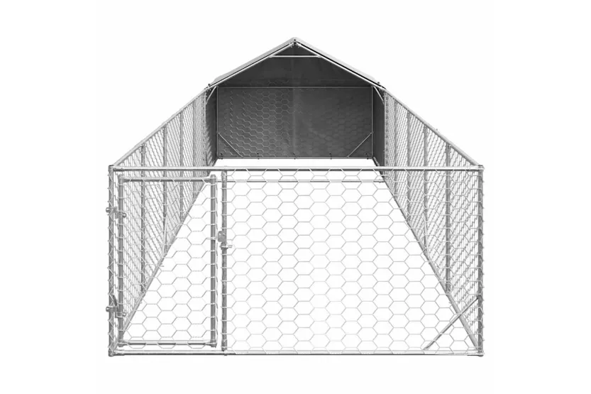 Outdoor Dog Kennel With Run 8x2x15 M Galvanised Steel Outdoor Dog Kennel With Run 8x2x15 M Galvanised Steel