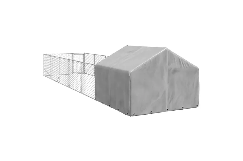 Outdoor Dog Kennel With Run 8x2x15 M Galvanised Steel Outdoor Dog Kennel With Run 8x2x15 M Galvanised Steel