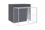 Dog House With Run Anthracite 214x253x181 Cm Galvanised Steel Dog House With Run Anthracite 214x253x181 Cm Galvanised Steel