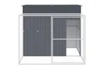Dog House With Run Anthracite 214x253x181 Cm Galvanised Steel Dog House With Run Anthracite 214x253x181 Cm Galvanised Steel
