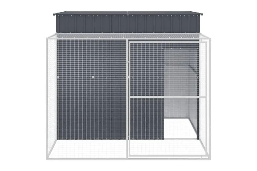 Dog House With Run Anthracite 214x253x181 Cm Galvanised Steel Dog House With Run Anthracite 214x253x181 Cm Galvanised Steel