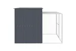 Dog House With Run Anthracite 214x253x181 Cm Galvanised Steel Dog House With Run Anthracite 214x253x181 Cm Galvanised Steel