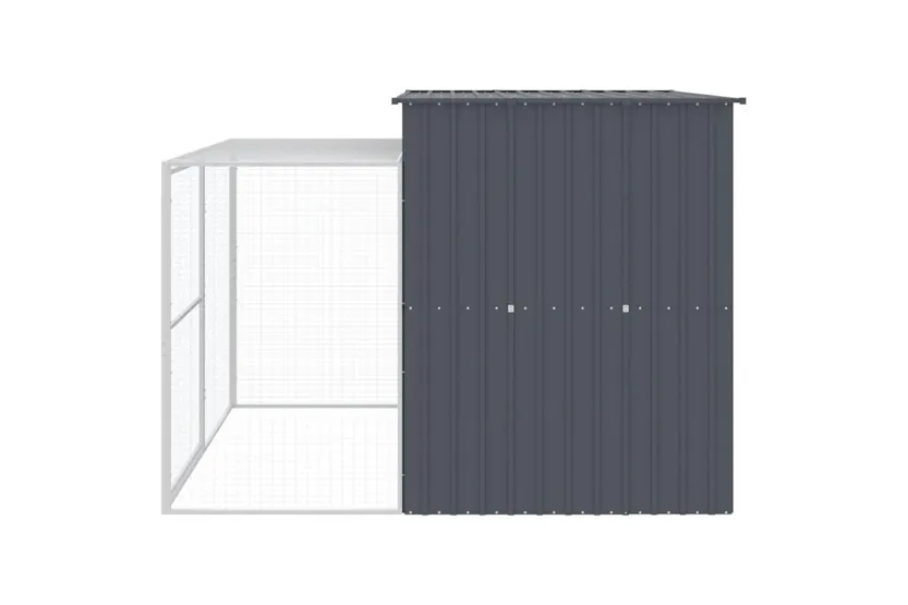 Dog House With Run Anthracite 214x253x181 Cm Galvanised Steel Dog House With Run Anthracite 214x253x181 Cm Galvanised Steel