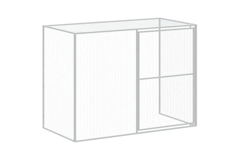 Dog House With Run Anthracite 214x253x181 Cm Galvanised Steel Dog House With Run Anthracite 214x253x181 Cm Galvanised Steel