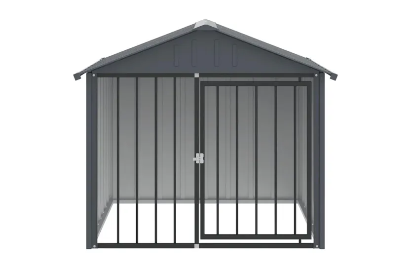 Dog House With Roof Black 117x103x102 Cm Galvanised Steel Dog House With Roof Black 117x103x102 Cm Galvanised Steel