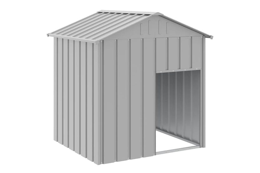 Dog House With Roof Light Grey 117x103x123 Cm Galvanised Steel Dog House With Roof Light Grey 117x103x123 Cm Galvanised Steel