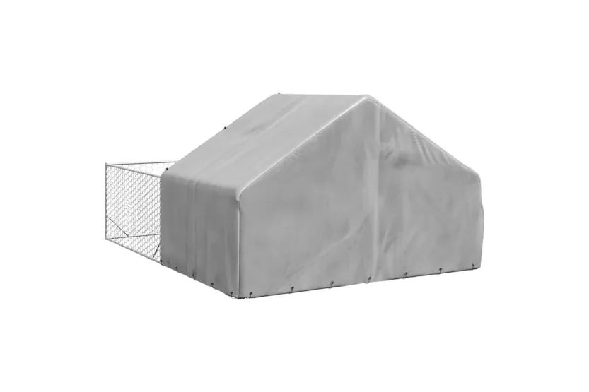 Outdoor Dog Kennel With Run 4x3x19 M Galvanised Steel Outdoor Dog Kennel With Run 4x3x19 M Galvanised Steel