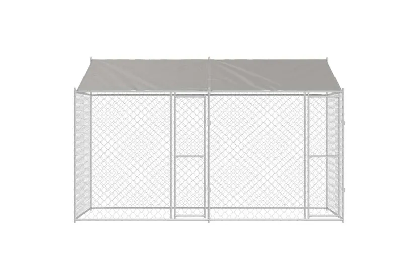 Dog Cage Silver 400 X 200 X 256 Cm Galvanised Steel Dog Cage Silver 400 X 200 X 256 Cm Galvanised Steel