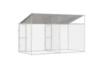 Dog Cage Silver 400 X 200 X 256 Cm Galvanised Steel Dog Cage Silver 400 X 200 X 256 Cm Galvanised Steel