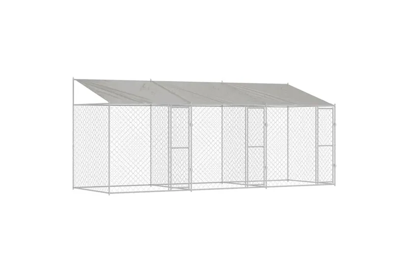 Dog Cage Silver 600 X 200 X 256 Cm Galvanised Steel Dog Cage Silver 600 X 200 X 256 Cm Galvanised Steel