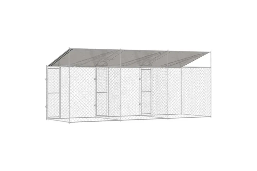 Dog Cage Silver 600 X 200 X 256 Cm Galvanised Steel Dog Cage Silver 600 X 200 X 256 Cm Galvanised Steel