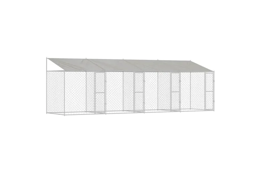 Dog Cage Silver 800 X 200 X 256 Cm Galvanised Steel Dog Cage Silver 800 X 200 X 256 Cm Galvanised Steel