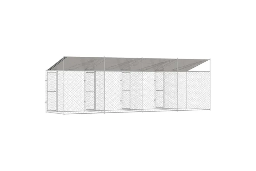 Dog Cage Silver 800 X 200 X 256 Cm Galvanised Steel Dog Cage Silver 800 X 200 X 256 Cm Galvanised Steel