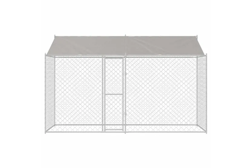 Dog Cage Silver 400 X 200 X 256 Cm Galvanised Steel Dog Cage Silver 400 X 200 X 256 Cm Galvanised Steel