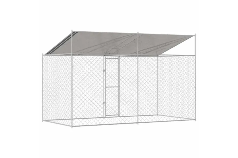 Dog Cage Silver 400 X 200 X 256 Cm Galvanised Steel Dog Cage Silver 400 X 200 X 256 Cm Galvanised Steel