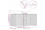 Dog Cage Silver 400 X 200 X 256 Cm Galvanised Steel Dog Cage Silver 400 X 200 X 256 Cm Galvanised Steel
