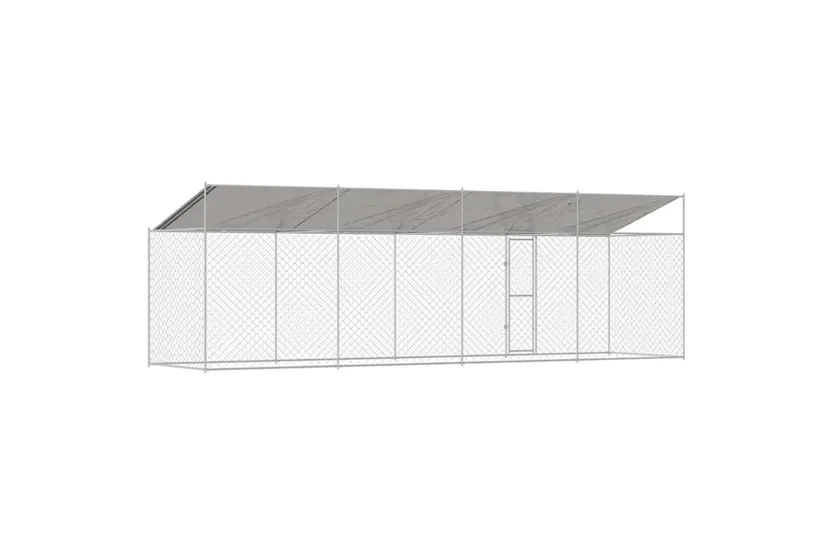 Dog Cage Silver 800 X 200 X 256 Cm Galvanised Steel Dog Cage Silver 800 X 200 X 256 Cm Galvanised Steel