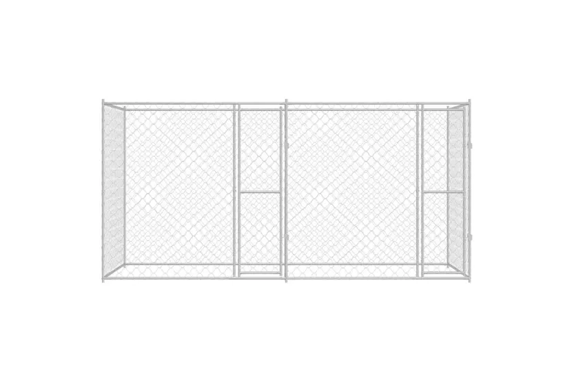 Dog Cage Silver 400 X 200 X 200 Cm Galvanised Steel Dog Cage Silver 400 X 200 X 200 Cm Galvanised Steel