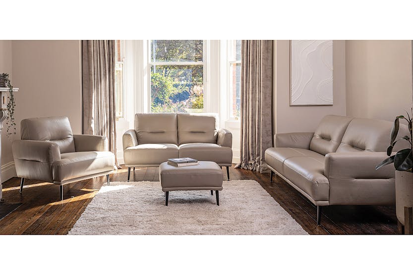 Orio 3 Seater Sofa | Leather | Dove Orio 3 Seater Sofa | Leather | Dove