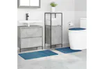 Anti-slip Bath Mat Set 3 Pcs Blue Pp Anti-slip Bath Mat Set 3 Pcs Blue Pp