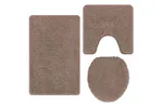 Anti-slip Bath Mat Set 3 Pcs Brown Pp Anti-slip Bath Mat Set 3 Pcs Brown Pp