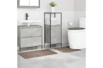 Anti-slip Bath Mat Set 3 Pcs Brown Pp Anti-slip Bath Mat Set 3 Pcs Brown Pp
