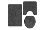 Anti-slip Bath Mat Set 3 Pcs Dark Grey Pp Anti-slip Bath Mat Set 3 Pcs Dark Grey Pp