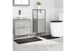 Anti-slip Bath Mat Set 3 Pcs Dark Grey Pp Anti-slip Bath Mat Set 3 Pcs Dark Grey Pp