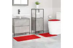 Anti-slip Bath Mat Set 3 Pcs Red Pp Anti-slip Bath Mat Set 3 Pcs Red Pp