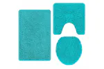 Anti-slip Bath Mat Set 3 Pcs Turquoise Pp Anti-slip Bath Mat Set 3 Pcs Turquoise Pp