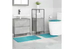 Anti-slip Bath Mat Set 3 Pcs Turquoise Pp Anti-slip Bath Mat Set 3 Pcs Turquoise Pp