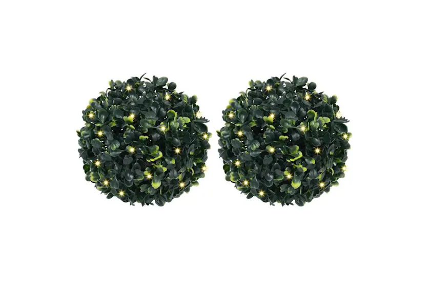 Artificial Boxwood Balls With Led Lights 2 Pcs Green 22 Cm Artificial Boxwood Balls With Led Lights 2 Pcs Green 22 Cm