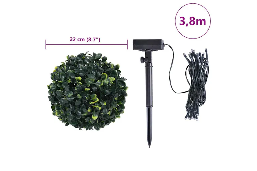 Artificial Boxwood Balls With Led Lights 2 Pcs Green 22 Cm Artificial Boxwood Balls With Led Lights 2 Pcs Green 22 Cm