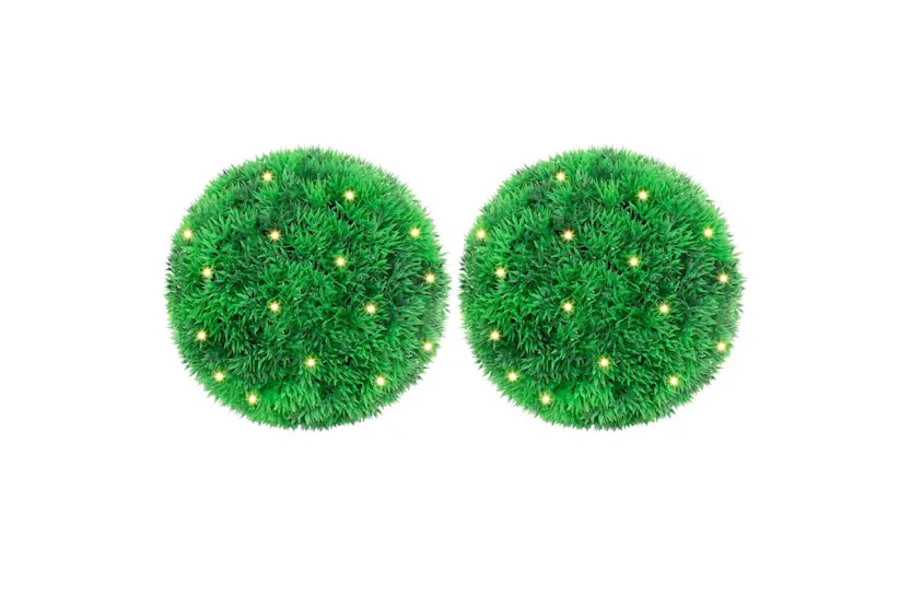 Artificial Boxwood Balls With Led Lights 2 Pcs Green 22 Cm Artificial Boxwood Balls With Led Lights 2 Pcs Green 22 Cm