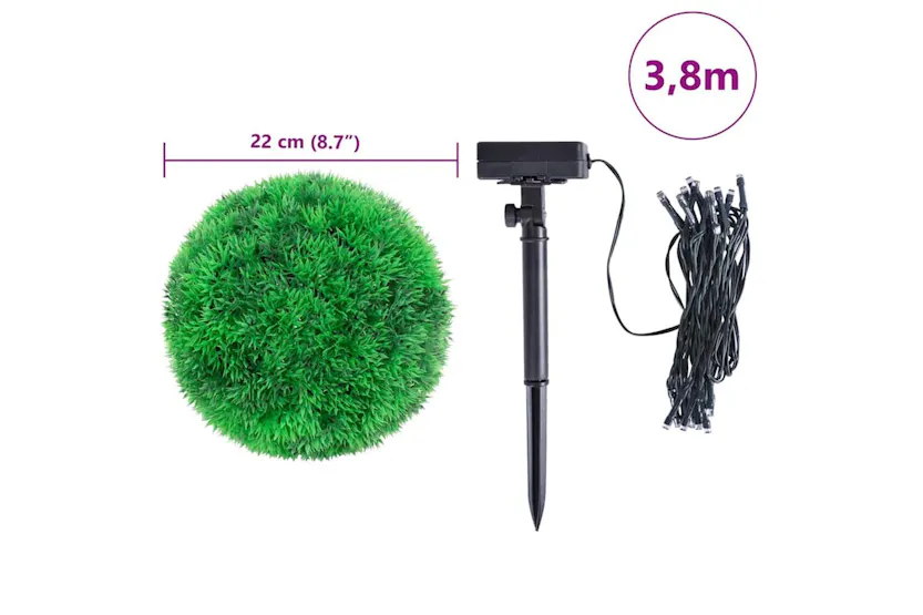 Artificial Boxwood Balls With Led Lights 2 Pcs Green 22 Cm Artificial Boxwood Balls With Led Lights 2 Pcs Green 22 Cm