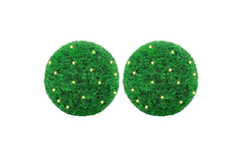 Artificial Boxwood Balls With Led Lights 2 Pcs Green 27 Cm Artificial Boxwood Balls With Led Lights 2 Pcs Green 27 Cm