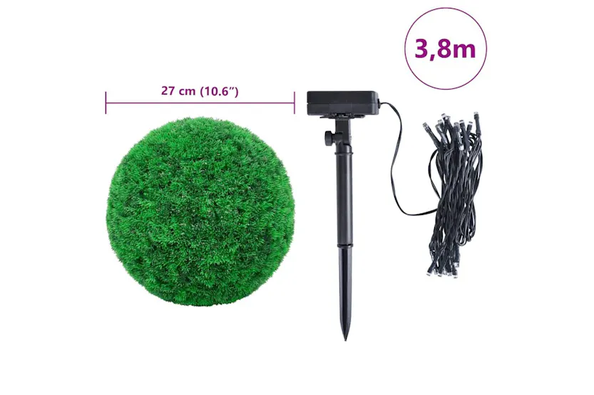 Artificial Boxwood Balls With Led Lights 2 Pcs Green 27 Cm Artificial Boxwood Balls With Led Lights 2 Pcs Green 27 Cm