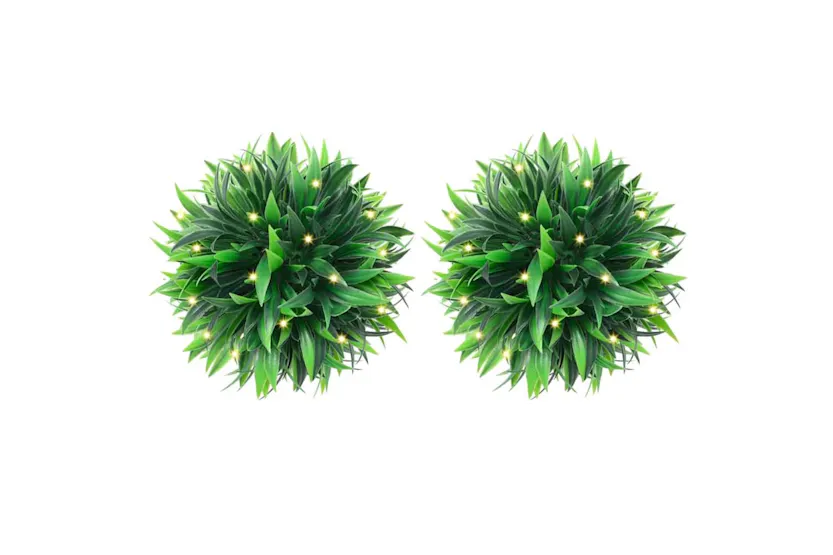 Artificial Boxwood Balls With Led Lights 2 Pcs Green 30 Cm Artificial Boxwood Balls With Led Lights 2 Pcs Green 30 Cm