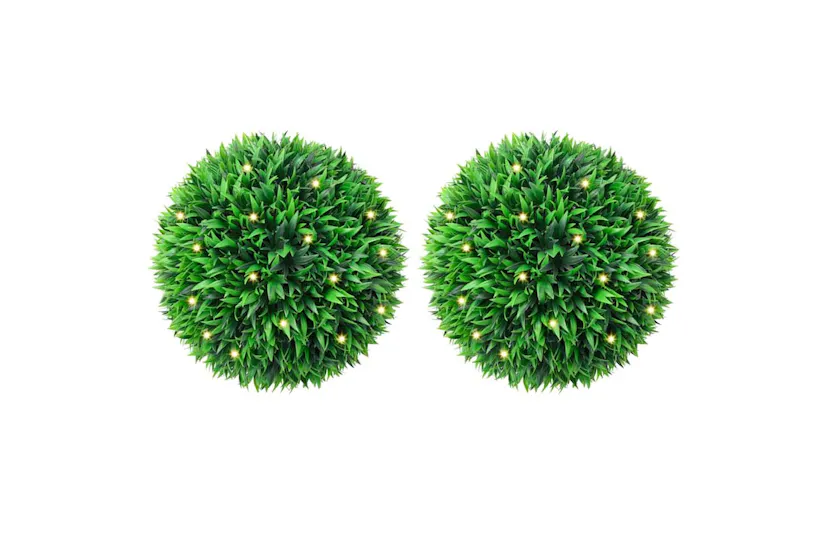 Artificial Boxwood Balls With Led Lights 2 Pcs Green 38 Cm Artificial Boxwood Balls With Led Lights 2 Pcs Green 38 Cm