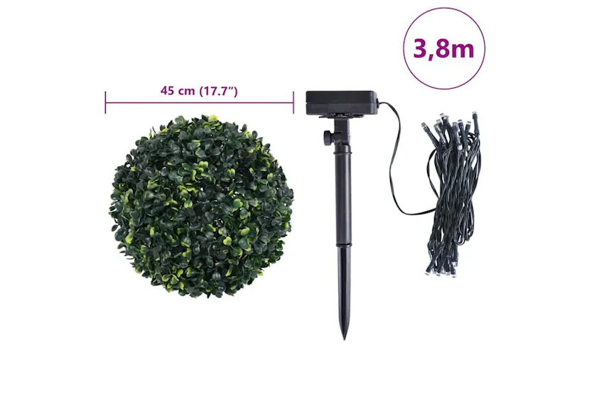 Artificial Boxwood Balls With Led Lights 2 Pcs Green 45 Cm Artificial Boxwood Balls With Led Lights 2 Pcs Green 45 Cm