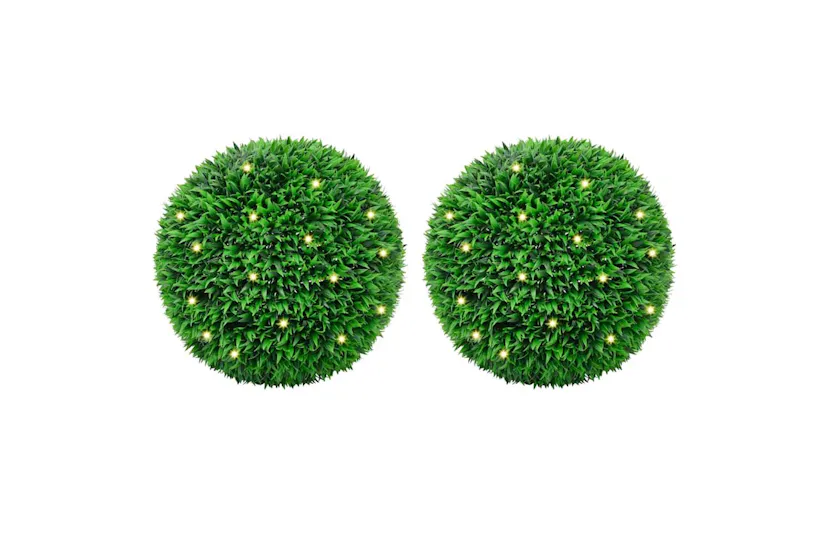 Artificial Boxwood Balls With Led Lights 2 Pcs Green 55 Cm Artificial Boxwood Balls With Led Lights 2 Pcs Green 55 Cm